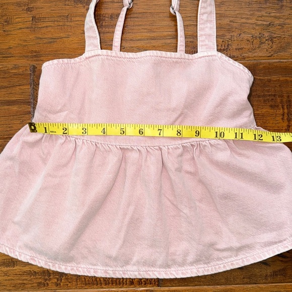Abercrombie Kids Light Pink Denim Baby Doll Smocked Top, size 9/10 - Picture 2 of 5